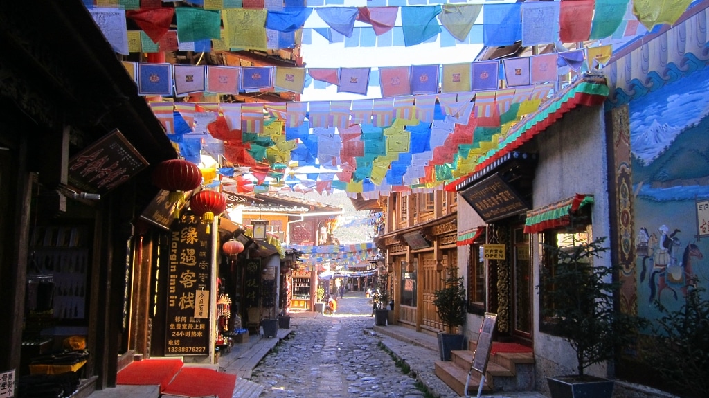 Les rues de la vielle ville de Shangri La