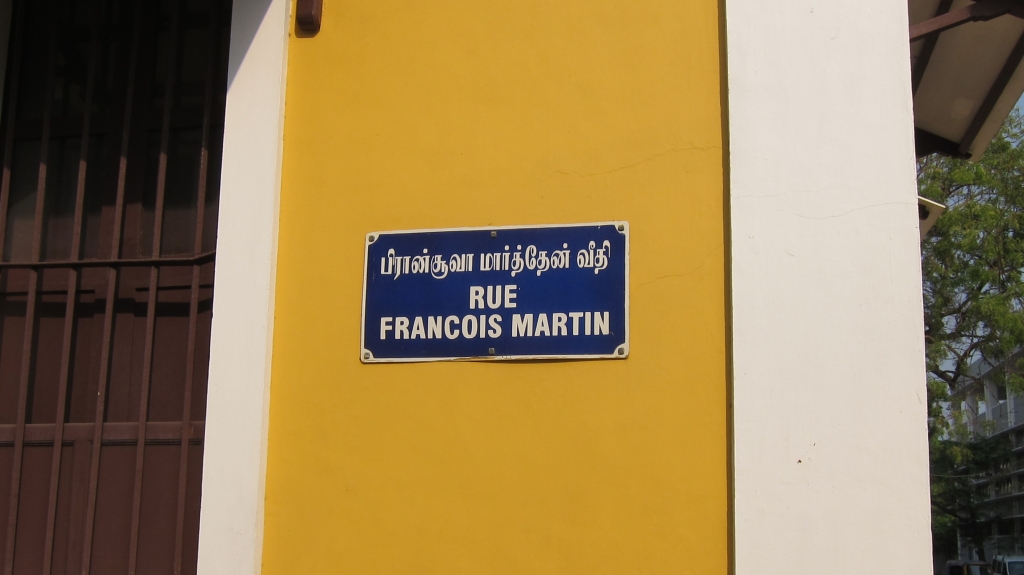 Pondichery et ses rues françaises, ici Rue Francois Martin