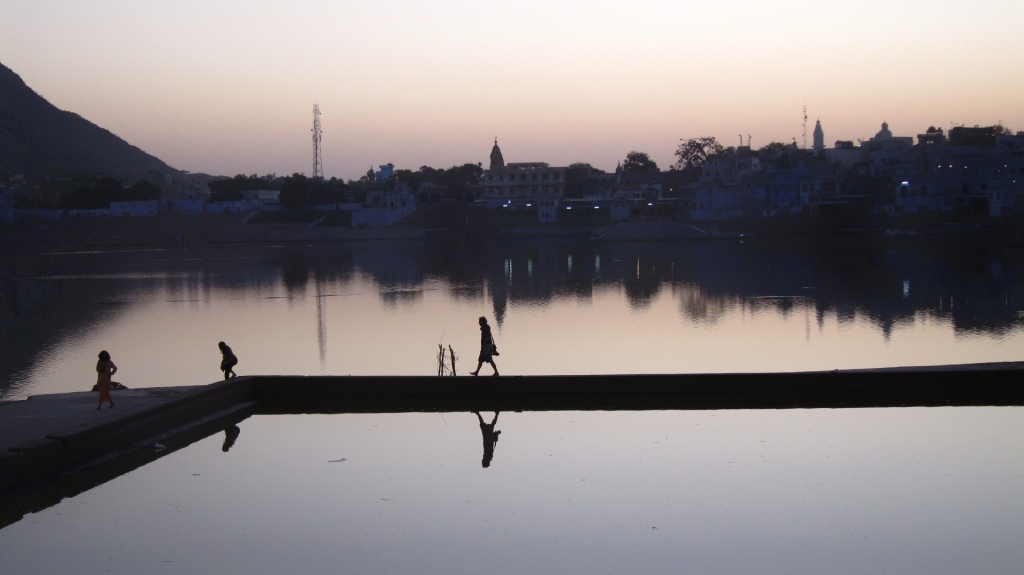 Couché de soleil sur Pushkar.